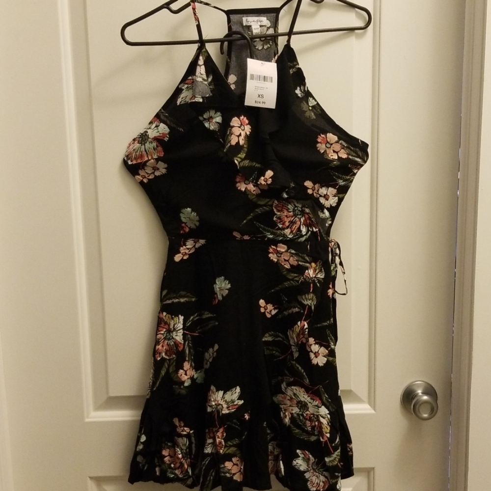 Floral faux wrap dress